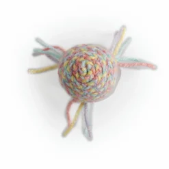 All For Paws Knotty Habit Yarn String Ball - Kattenspeelgoed - Ø4 cm Roze Lichtblauw Geel