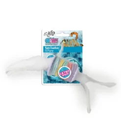 All For Paws Knotty Habit Yarn Feather - Kattenspeelgoed - 20x5x5 cm Wit