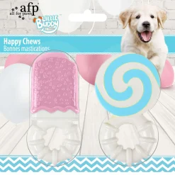 All For Paws Little Buddy Happy Chews - Hondenspeelgoed - Pink Blauw