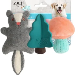 All For Paws Little Buddy Woodland - Hondenspeelgoed - Grijs Blauw