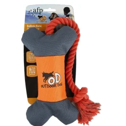 All For Paws Outdoor Ballistic Bone - Hondenspeelgoed - 64 cm Oranje Groen
