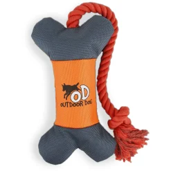 All For Paws Outdoor Ballistic Bone - Hondenspeelgoed - 64 cm Oranje Groen