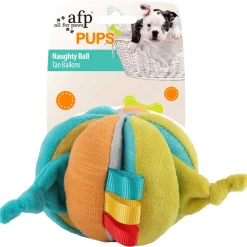 All For Paws Puppy Speelgoed Naughty Bal - Hondenspeelgoed - Geel