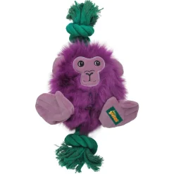 All For Paws Safari  Big Foot Monkey - Hondenspeelgoed - 31 cm Paars