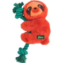 All For Paws Safari Rope Cuddle Sloth - Hondenspeelgoed - 31 cm Oranje