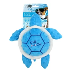 All For Paws Sea Turtle - Hondenspeelgoed - 24 cm Blauw