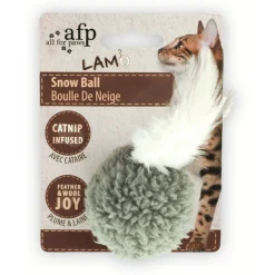 All For Paws Snow Ball - Kattenspeelgoed - 5x5x3 cm Assorti Wit