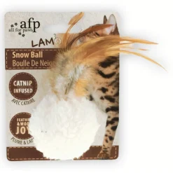 All For Paws Snow Ball - Kattenspeelgoed - 5x5x3 cm Assorti Wit