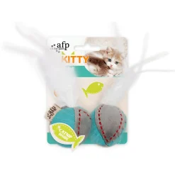 All For Paws Speeltje Bal Met Veren - Kattenspeelgoed - 16x5x4.5 cm Assorti