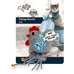 All For Paws Vintage Rooster - Kattenspeelgoed - 9x8x1.5 cm Assorti