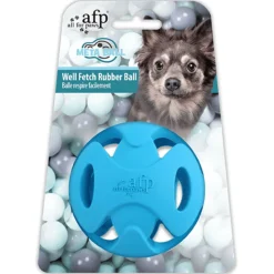 All For Paws Well Fetch Rubber Ball Large - Hondenspeelgoed - Ø8.3 cm Blauw
