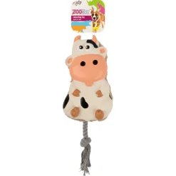 All For Paws Zootex Toss A Cow - Hondenspeelgoed - 8x5x13.5 cm Wit