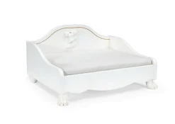 Anaiza Design Hondensofa Lulu Met 22 Karaats Bladgoud - Hondenbank - 50.5x63x35 cm Wit Goud