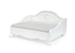 Anaiza Design Hondensofa Lulu Met 22 Karaats Bladgoud - Hondenbank - 50.5x63x35 cm Wit Goud