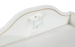 Anaiza Design Hondensofa Lulu Met 22 Karaats Bladgoud - Hondenbank - 50.5x63x35 cm Wit Goud