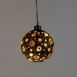 Anna's Collection Glasbal Kosmos - Kerstverlichting - Ø10 cm Zwart Goud