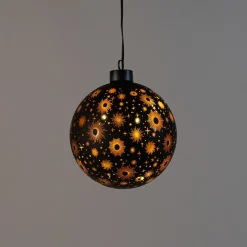 Anna's Collection Glasbal Kosmos - Kerstverlichting - Ø12 cm Zwart Goud