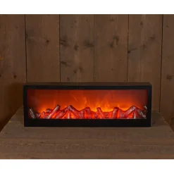 Anna's Collection Haard Met Ledverlichting - Kerstverlichting - 60x10x20 cm Zwart