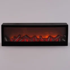 Anna's Collection Haard Met Ledverlichting - Kerstverlichting - 60x10x20 cm Zwart