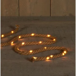 Anna's Collection Jute Touw Met Koperdraad - Kerstverlichting - 1.5 m Warm Wit 20 led