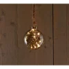 Anna's Collection Kerstlamp Bol Aan Touw - Kerstverlichting - Ø10 cm Warm Wit Antraciet 8 Werkt Op Batterijen. Met Timer