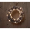 Anna's Collection Rotan Krans Zwart/Sneeuw - Kerstverlichting - Ø40 cm Warm Wit 30 led