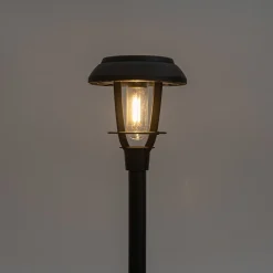 Anna's Collection Solar Lantaarn Op Steker - Staande Buitenlamp - 41 cm Zwart