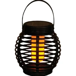 Anna's Collection Solar Lantaarn Vlam-Effect - Tafellamp - Ø15 cm Zwart