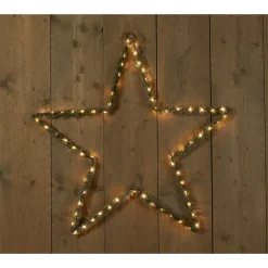 Anna's Collection Ster 2-D Met Groen En Verlichting - Verlichting - Ø75 cm Wit Groen 70 led