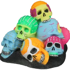 Aqua Della Dia De Los Muertos Schedels Stapel - Aquarium - Ornament - 15.1x14.2x11.8 cm