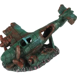 Aqua Della Gezonken Vliegtuig - Aquarium - Ornament - 17x12.5x11 cm