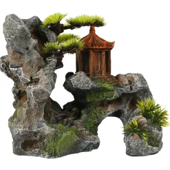 Aqua Della Heiligdom Op Berg - Aquarium - Ornament - 23.7x13x19.5 cm