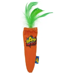 Bam! Catnip Carrot - Kattenspeelgoed - 16 cm Oranje Groen per stuk