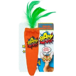 Bam! Catnip Carrot - Kattenspeelgoed - 16 cm Oranje Groen per stuk