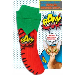Bam! Catnip Peper - Kattenspeelgoed - 16 cm Rood Groen