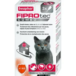 Beaphar Fiprotec Combo Cat - Anti vlooien en tekenmiddel - 3 pip >1kg