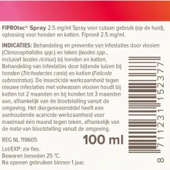 Beaphar Fiprotec Spray - Anti vlooien en tekenmiddel - 100 ml