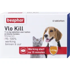 Beaphar Vlo Kill Hond En Kat Tot 11 Kg - Anti vlooienmiddel - 6 tab