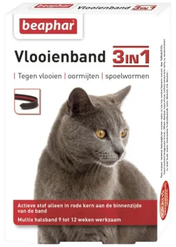 Beaphar Vlooienband 3-In-1 - Anti vlooienmiddel - 35 cm