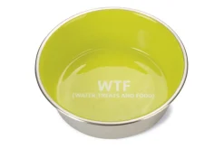 Beeztees Eetbak Rvs Wtf Hond Groen - Hondenvoerbak