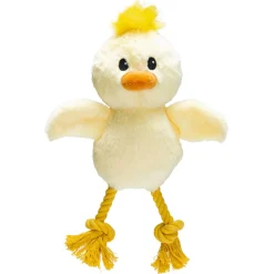 Beeztees Pluche Paas Kuiken Bobbi - Hondenspeelgoed - 30 cm Geel