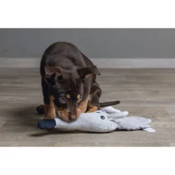 Beeztees Puppy Flatino Muis - Hondenspeelgoed - 35.5x8x3 cm 26 g Grijs