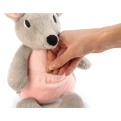 Beeztees Puppy Kangoeroe Ravi - Hondenspeelgoed - 31x16x16 cm 88 g Grijs