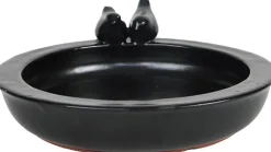 Best For Birds Vogelbad Keramiek Rond - Drinkbak - 33x31x11 cm Grijs Blauw