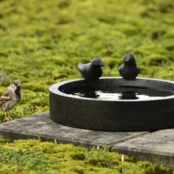 Best For Birds Vogelbad Terrazzo Rond - Drinkbak - 33x30x12 cm Zwart
