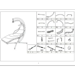 Bestgarden Hangstoel Rocking - Tuinmeubelen - Grijs