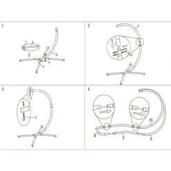 Bestgarden Hangstoel Rocking - Tuinmeubelen - Grijs