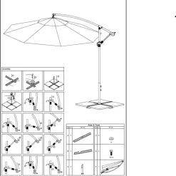 Bestgarden Zweefparasol Aluminium Hangend - Tuinmeubelen - 3x3 m Antraciet