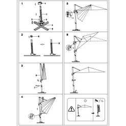 Bestgarden Zweefparasol Aluminium - Tuinmeubelen - Ø3 m Antraciet