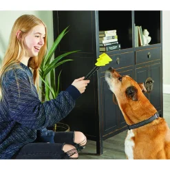 Brightkins Voerspeeltje Toverstok Bolt - Hondenspeelgoed - Zwart Geel